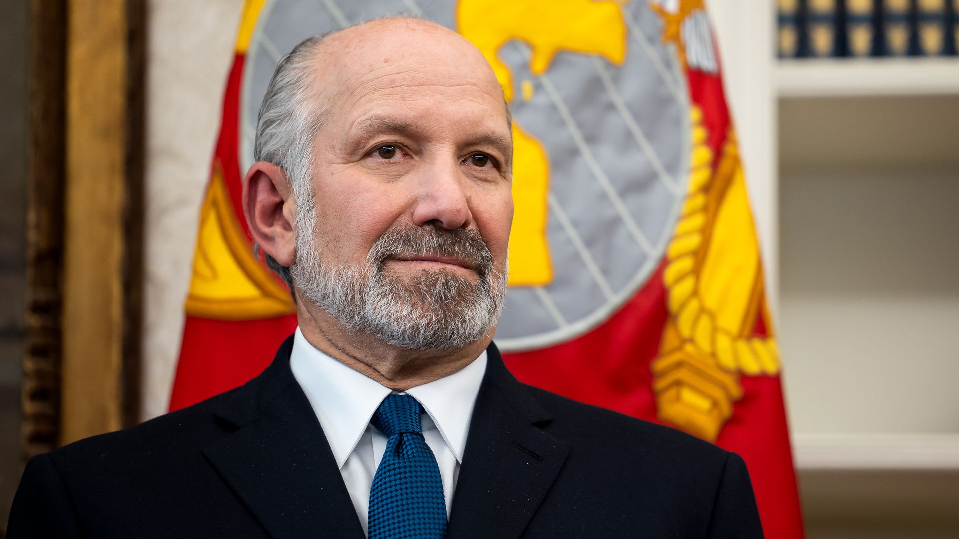 Howard Lutnick, US commerce secretary, in the Oval Office of the White House in Washington, DC, US, on Wednesday, March 26, 2025. US President Donald Trump said he will be implementing a 25% tariff on auto imports, expanding a trade war designed to bring more manufacturing jobs to the US and setting