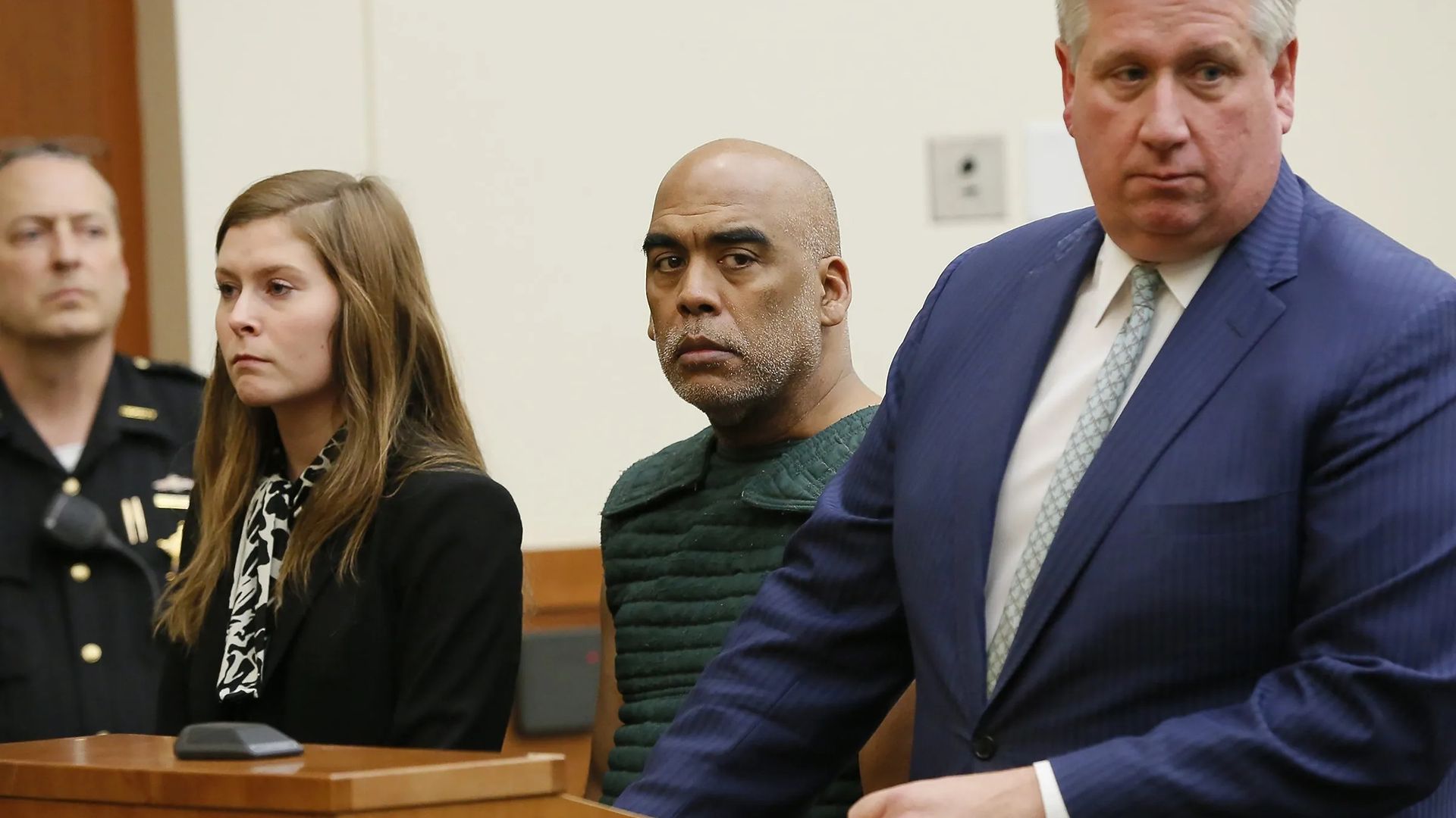 Andrew Mitchell appears for his arraignment between his attorneys