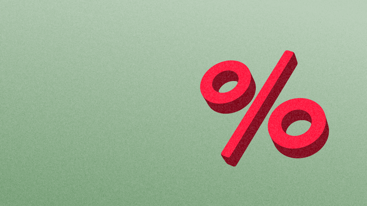 Animated illustration of a percent sign changing into a no sign.