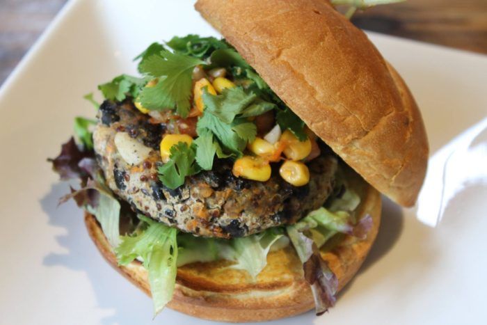 Black bean burger via Facebook