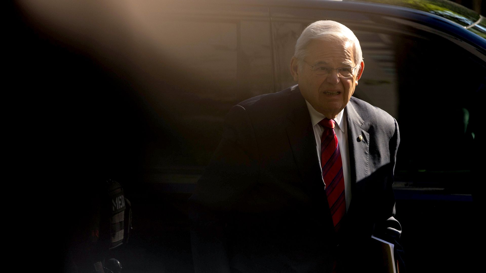 Senator Robert Menendez, a Democrat from New Jersey, arrives at federal court in New York, US, on Monday, May 20, 2024.