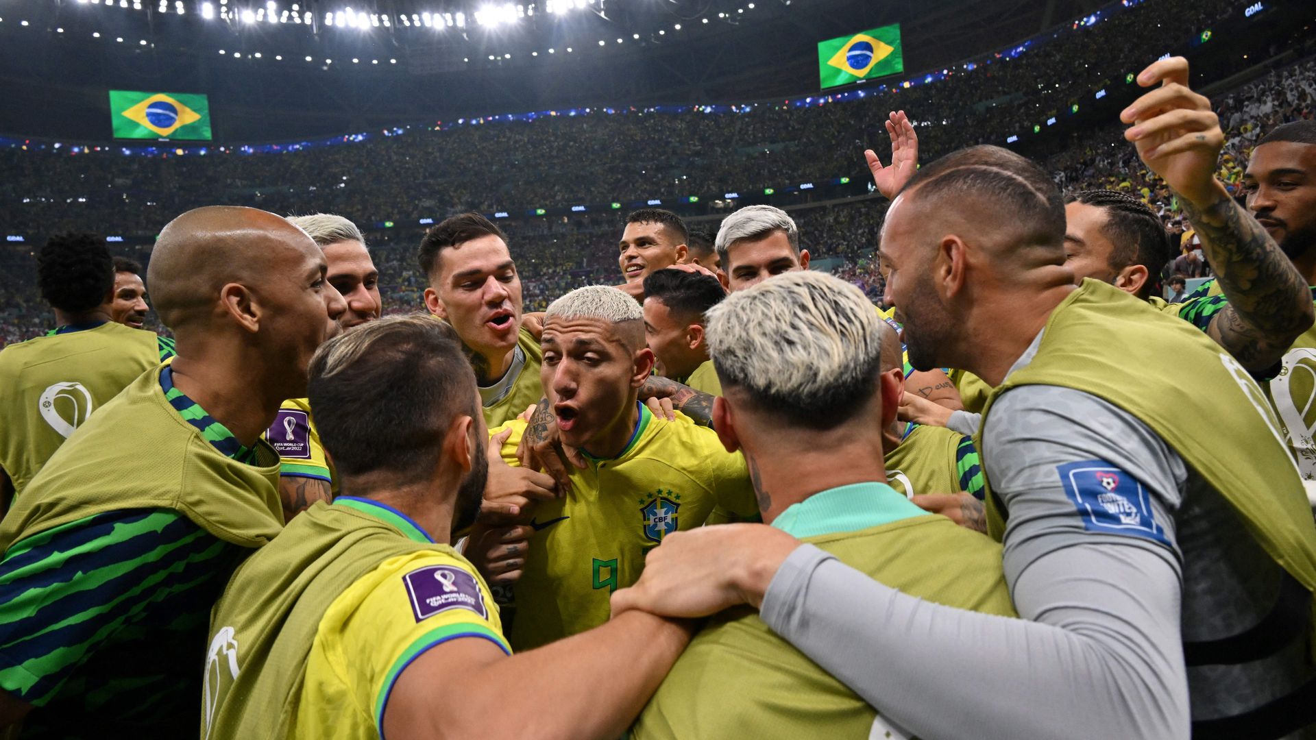 Brazil celebrating