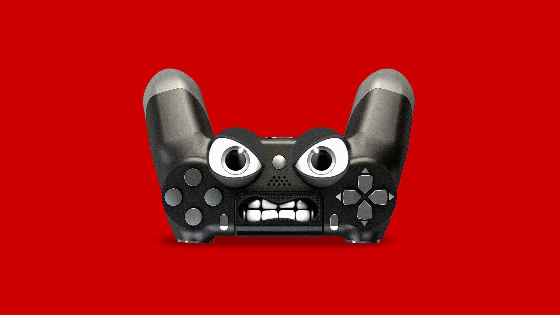 Illustration of angry video game controller