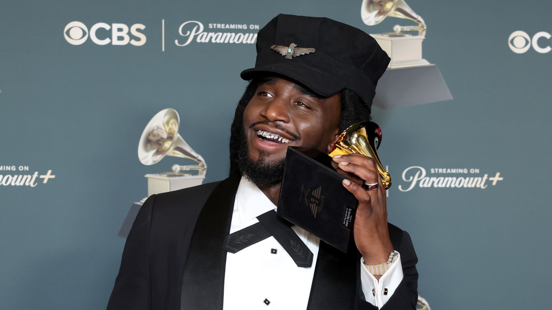 Shaboozey, winner of the Best Country Duo/Group Performance for “Amen”, poses in the press room during the 68th GRAMMY Awards at Crypto.com Arena on February 01, 2026 in Los Angeles, California.