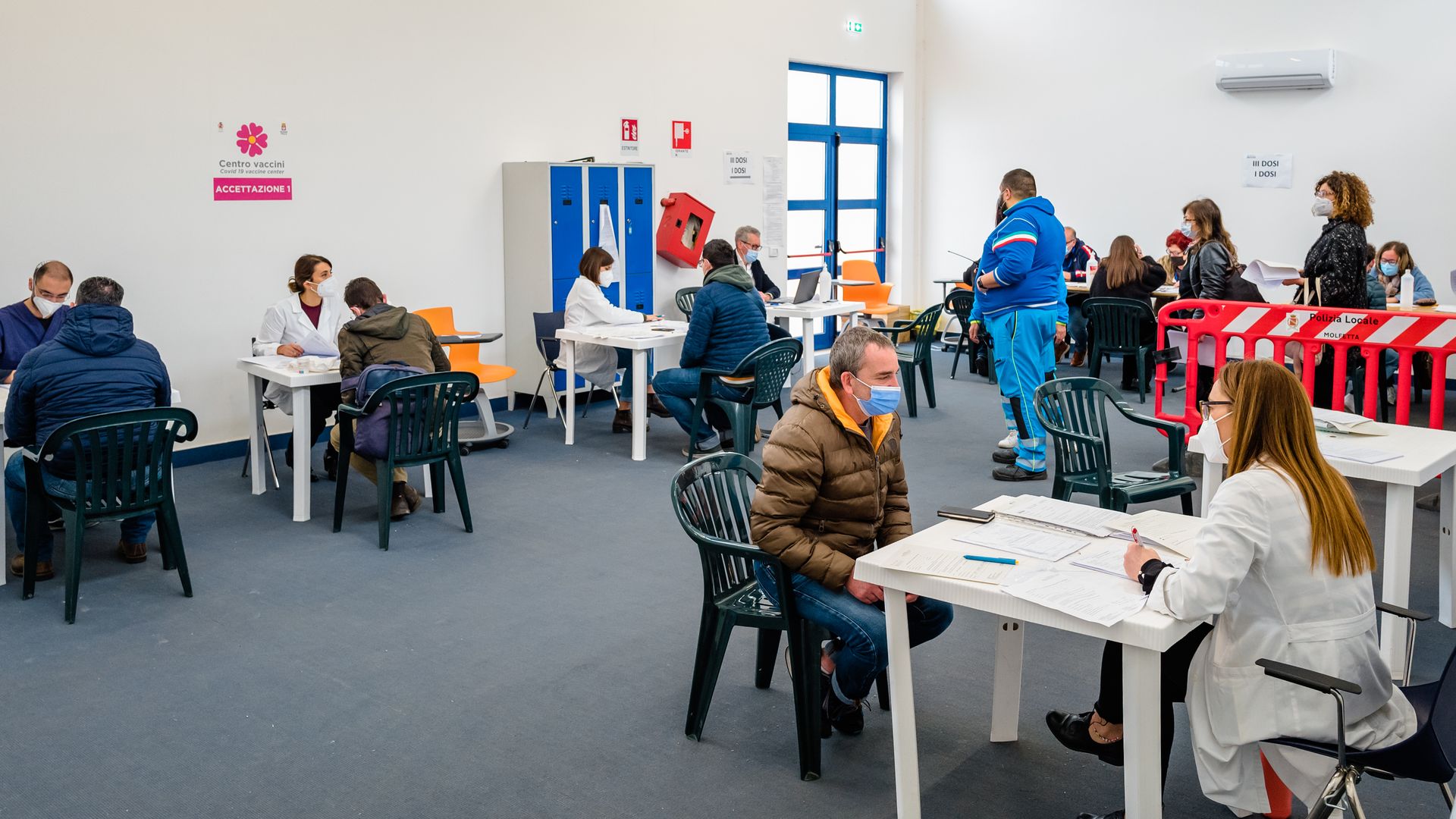 A vaccine clinic in Molfetta, Italy.