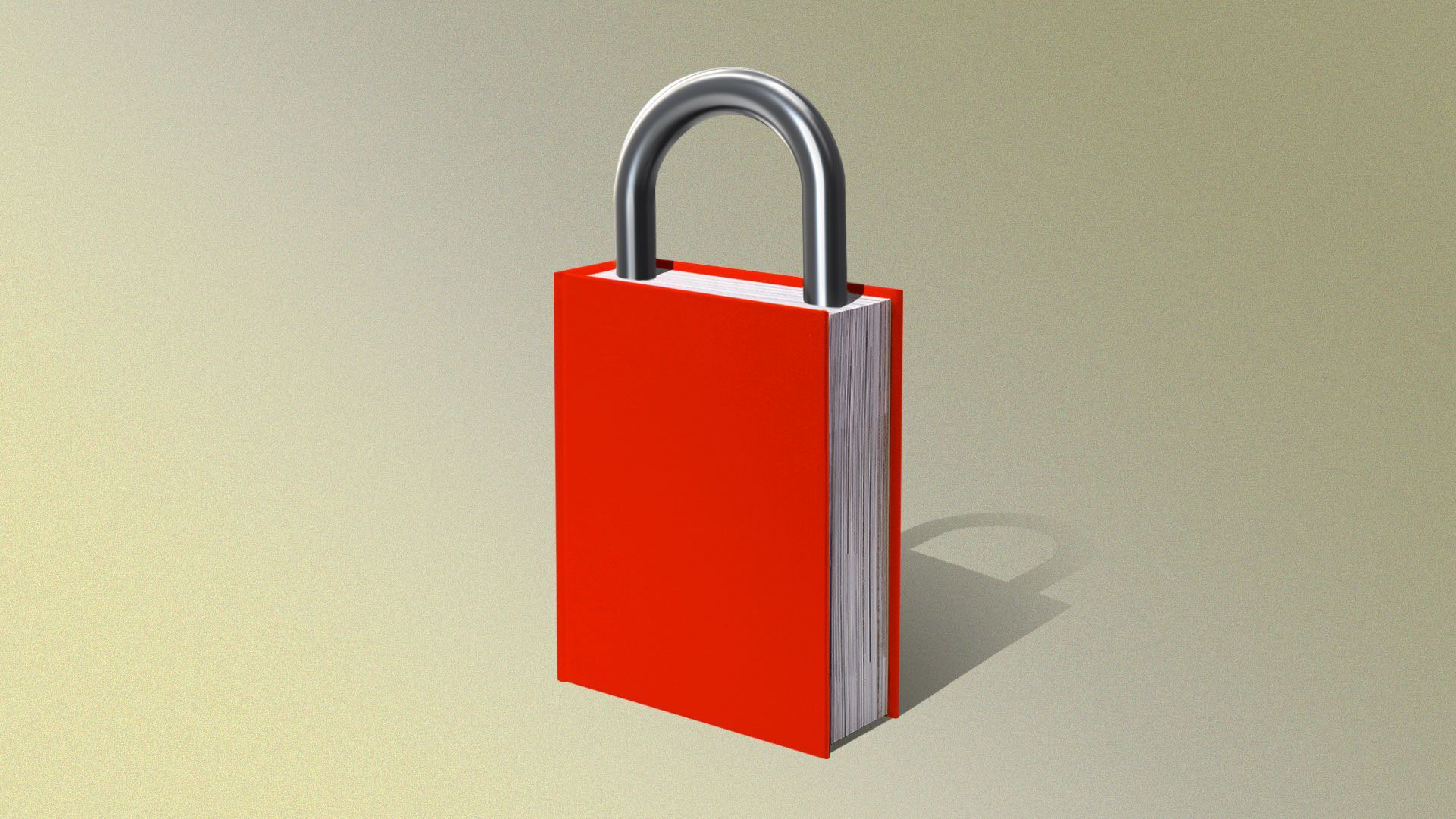 Illustration of a book as the bottom of a padlock.