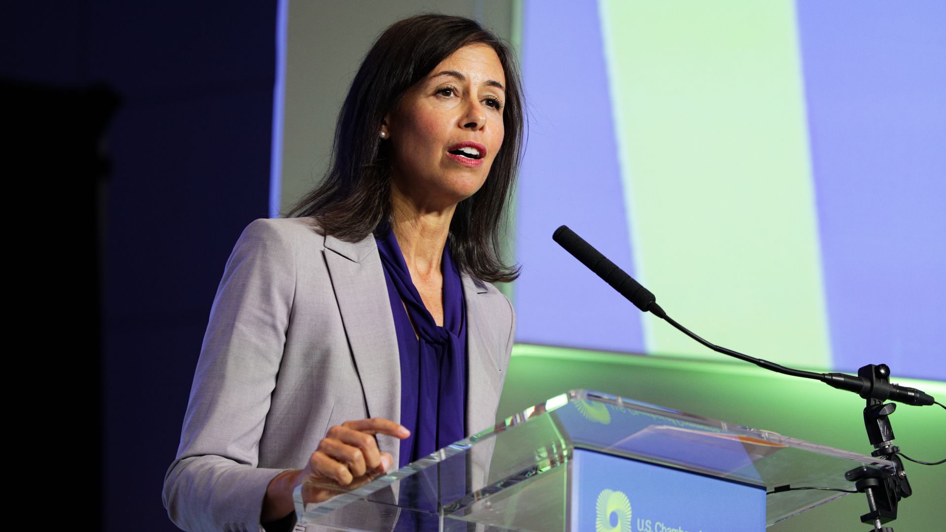 Jessica Rosenworcel, chairwoman of the FCC, speaks
