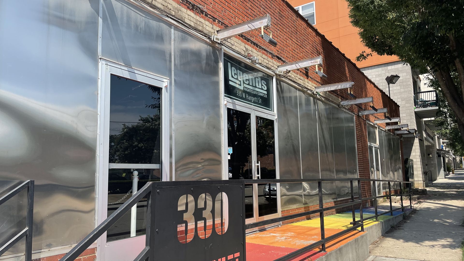 The front door of Legends Nightclub in downtown Raleigh
