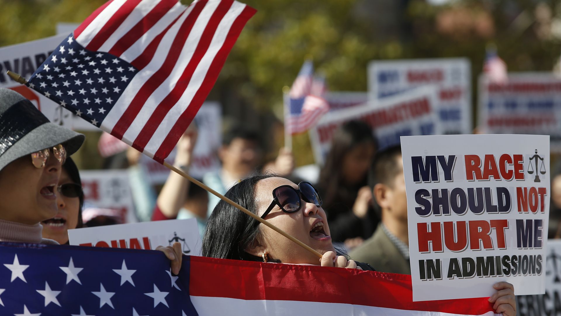Protestors at Harvard