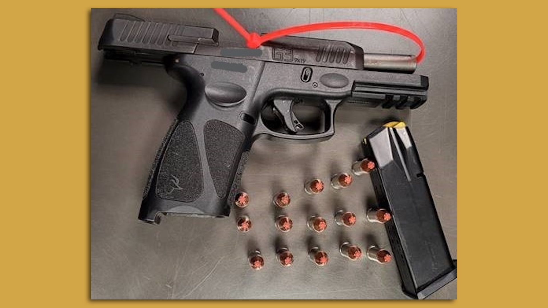 Image of a gun confiscated at Austin-Bergstrom International Airport