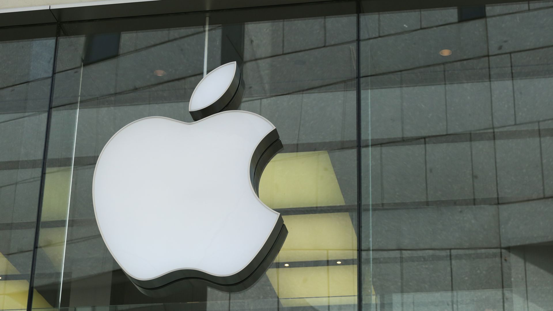Apple logo storefront.