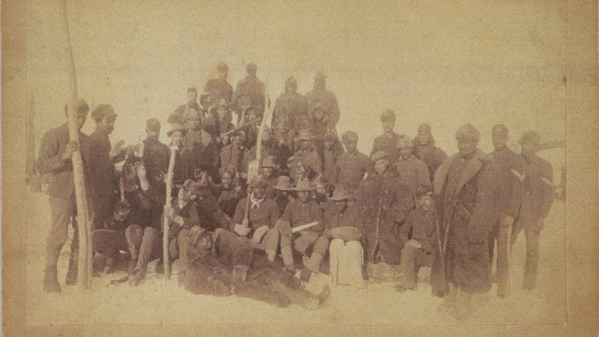 Buffalo Soldiers Of The 25th Infantry Regiment circa 1890. Photo by Fotosearch/Getty Images.