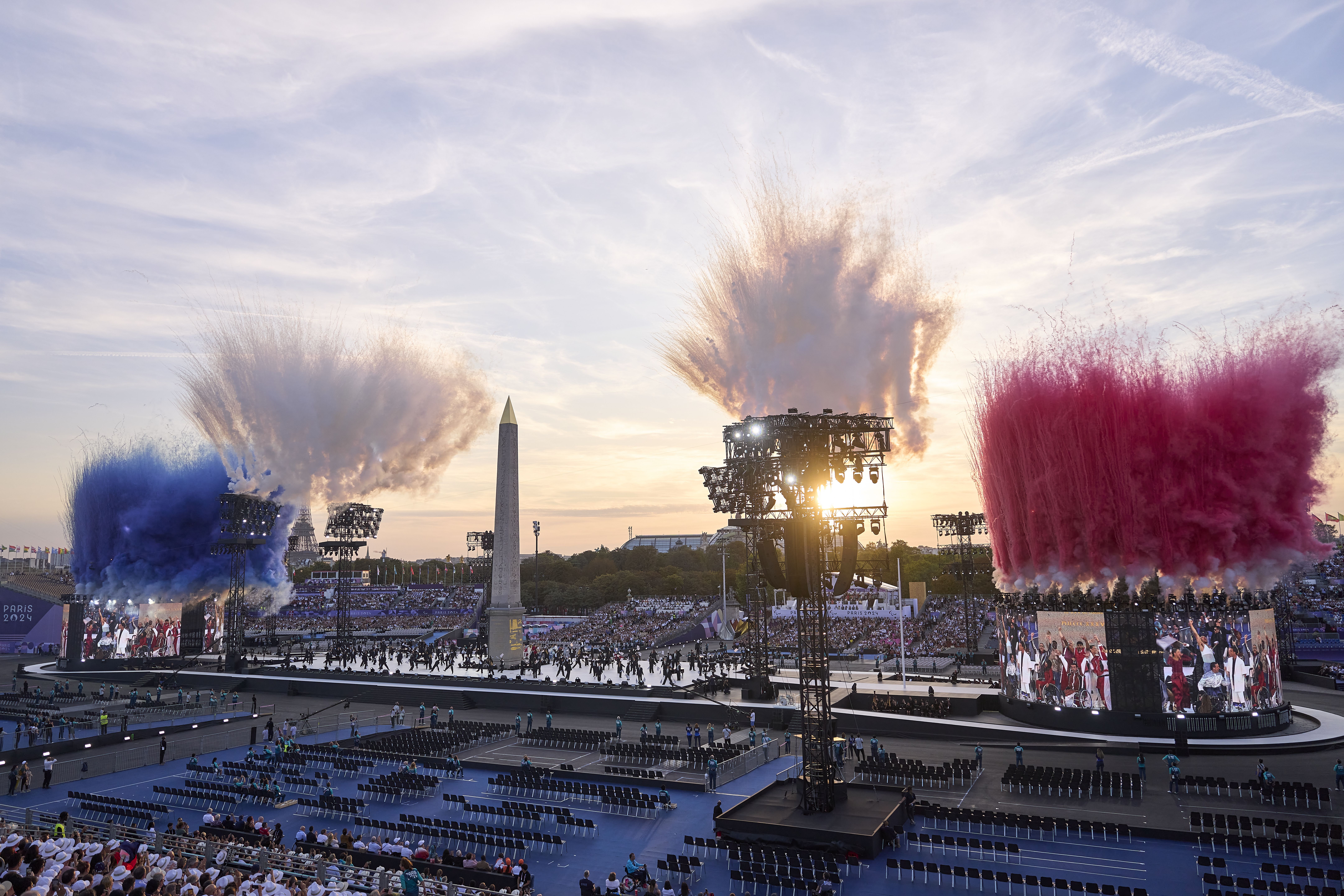 Fireworks are fired during the Opening Ceremony for the 2024 Paralympics, Wednesday, Aug. 28, 2024, in Paris, France.