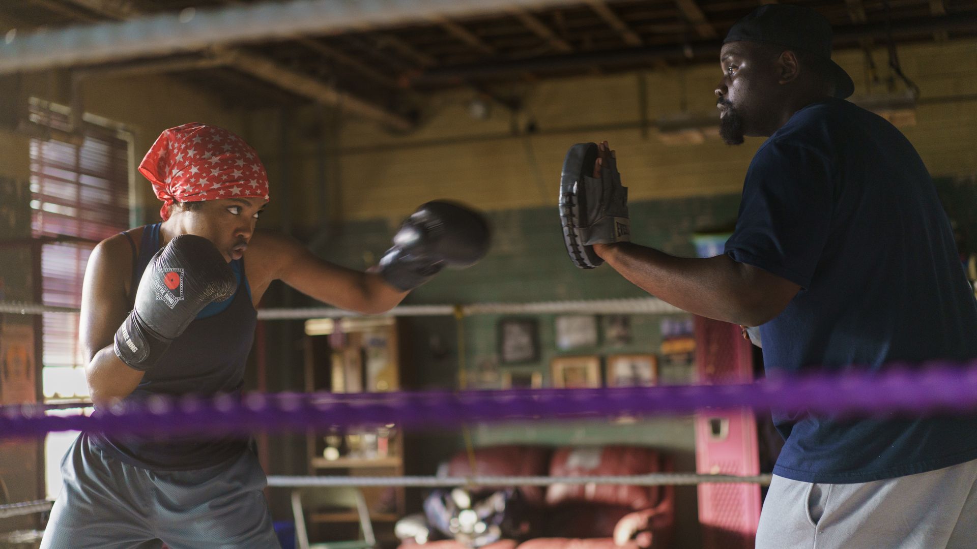Ryan Destiny and Bryan Tyree Henry in the film "The Fire Inside"