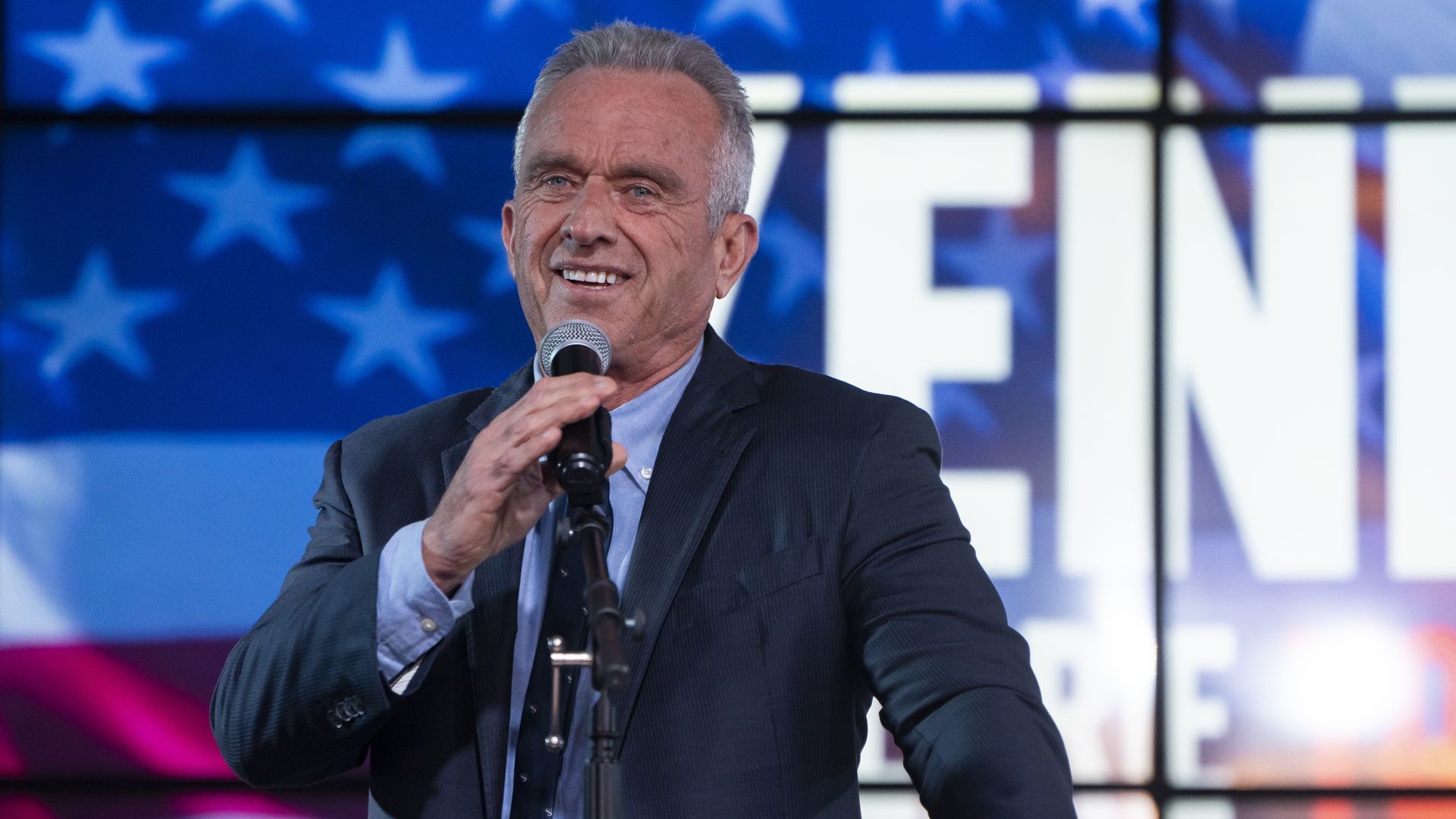 : Independent Presidential candidate Robert F. Kennedy Jr. speaks during a campaign rally at Legends Event Center on December 20, 2023 in Phoenix, Arizona. 