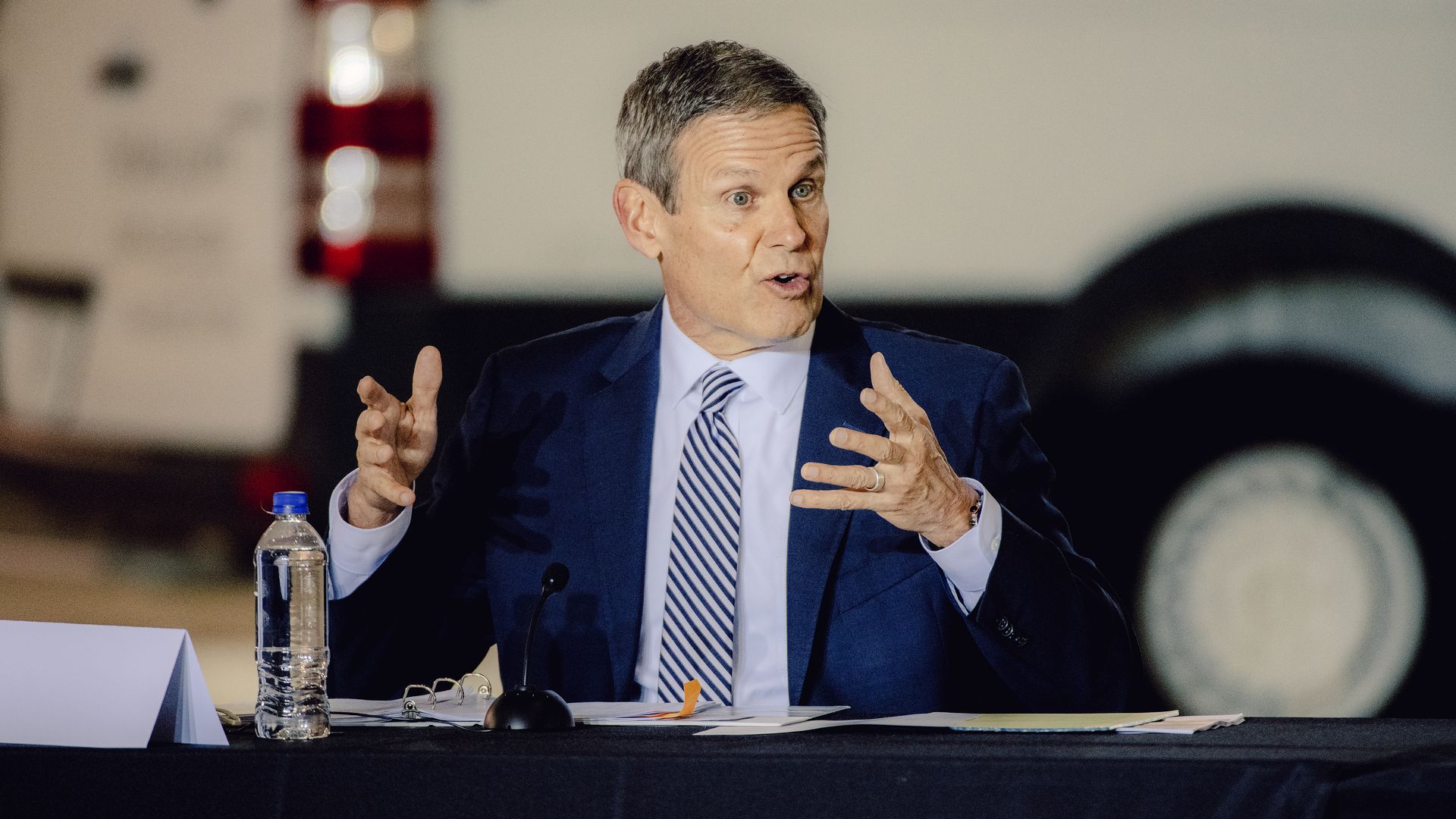 Tennessee Gov. Bill Lee speaking at a CDC roundtable in December 2020.
