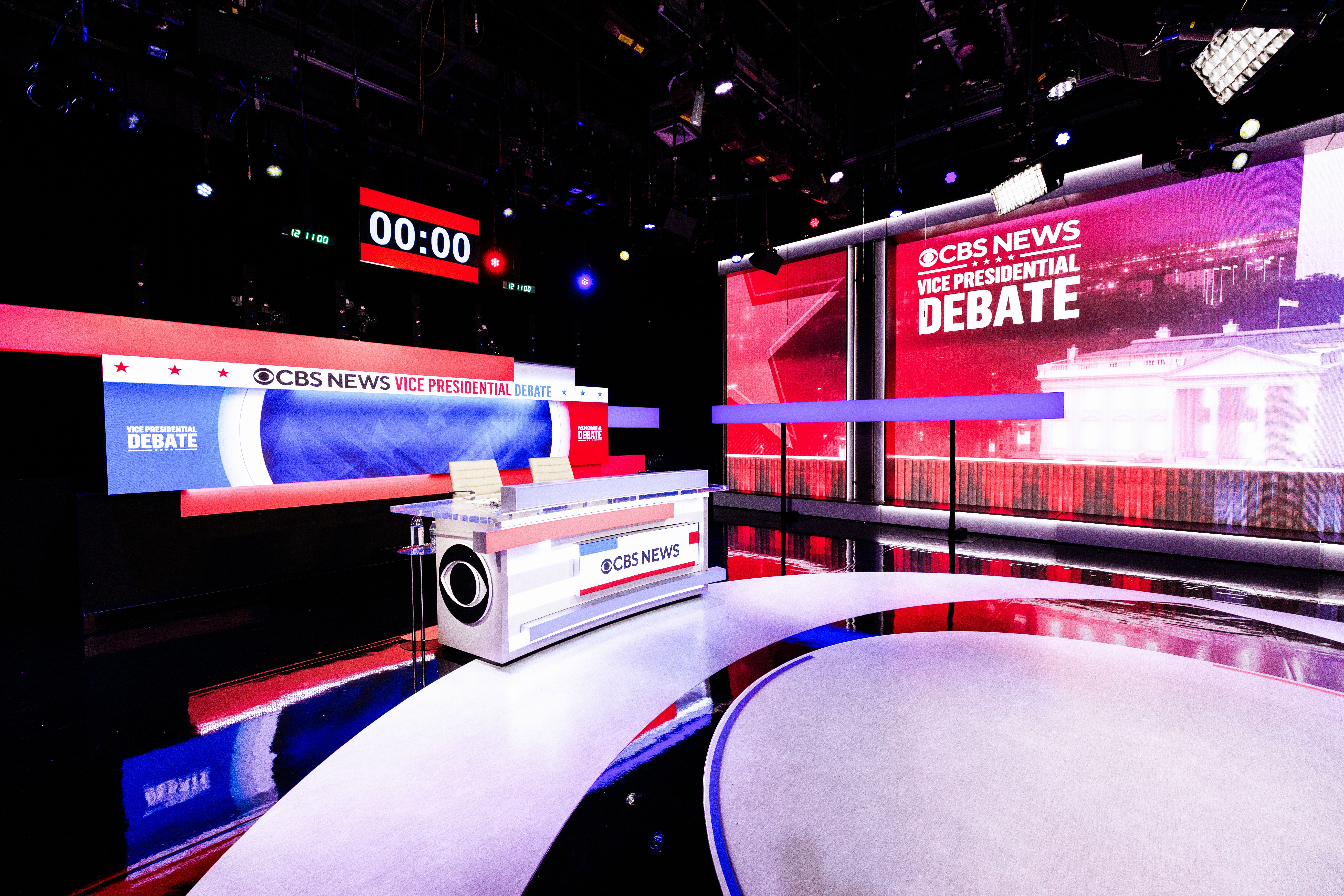 Tonight's vice-presidential debate stage at the CBS News Broadcast Center in Manhattan