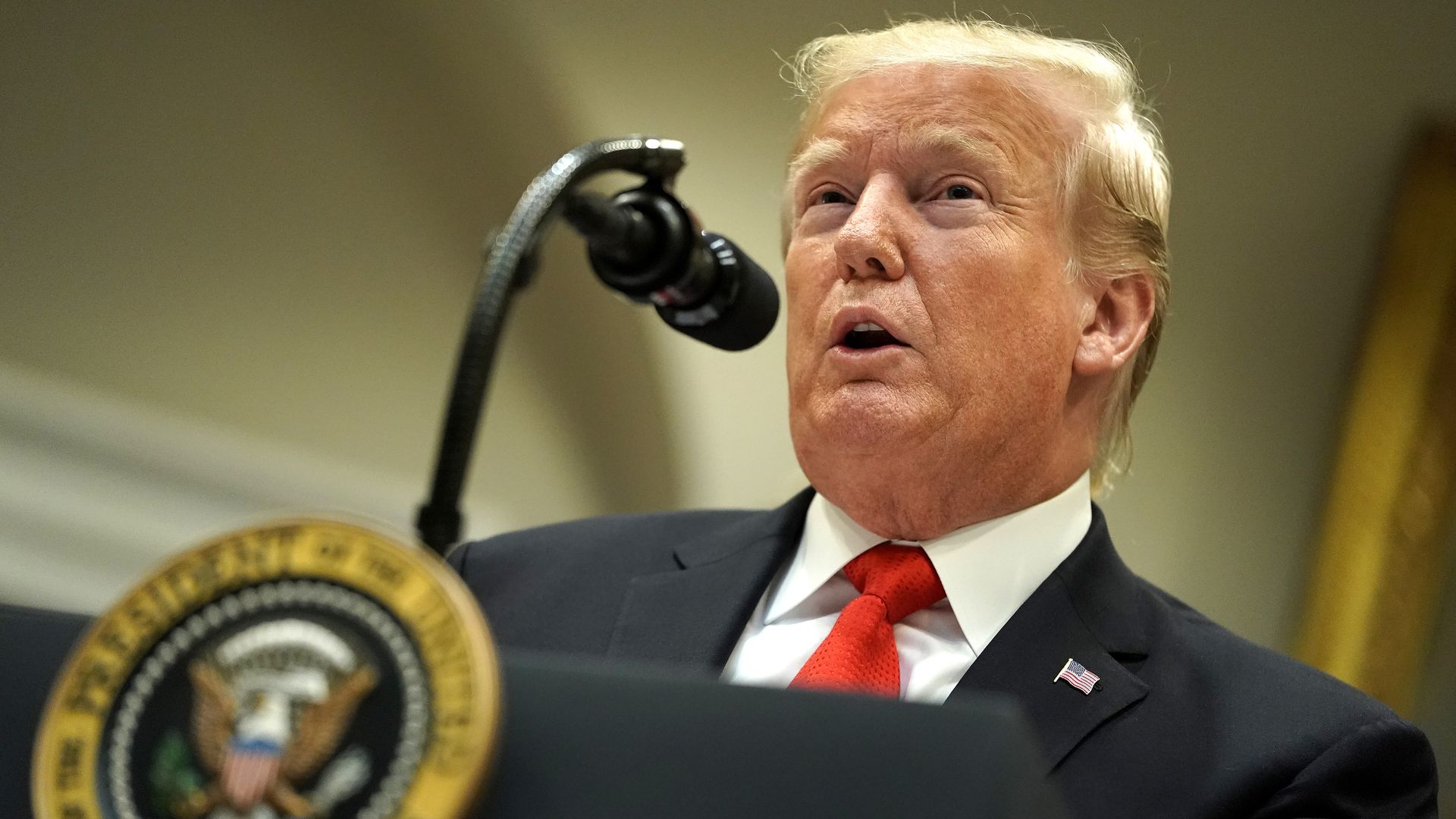 Trump announces the $1.8 billion State Opioid Response Grants in the Roosevelt Room at the White House September 04, 2019 in Washington, DC.