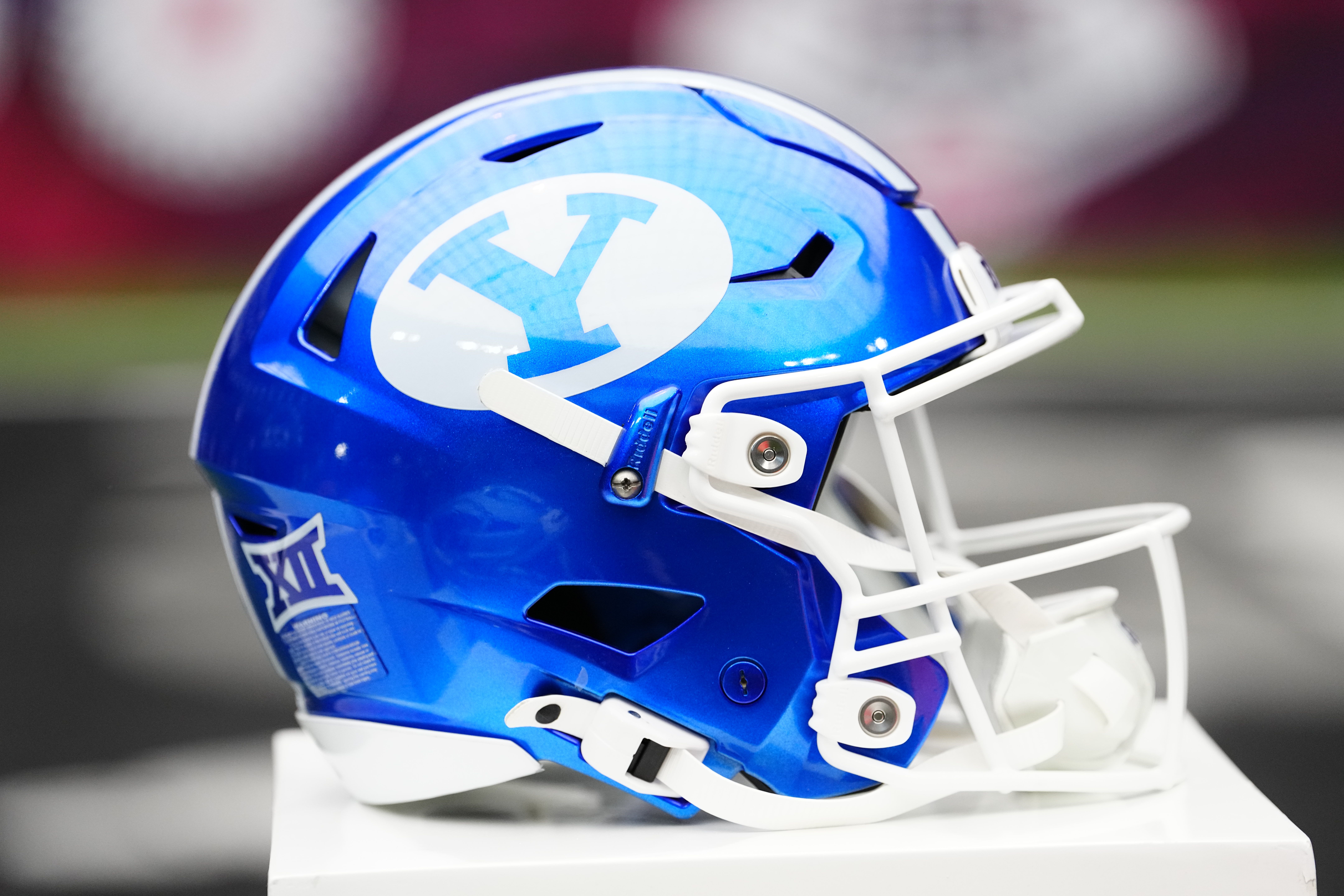 A blue helmet with the letter Y