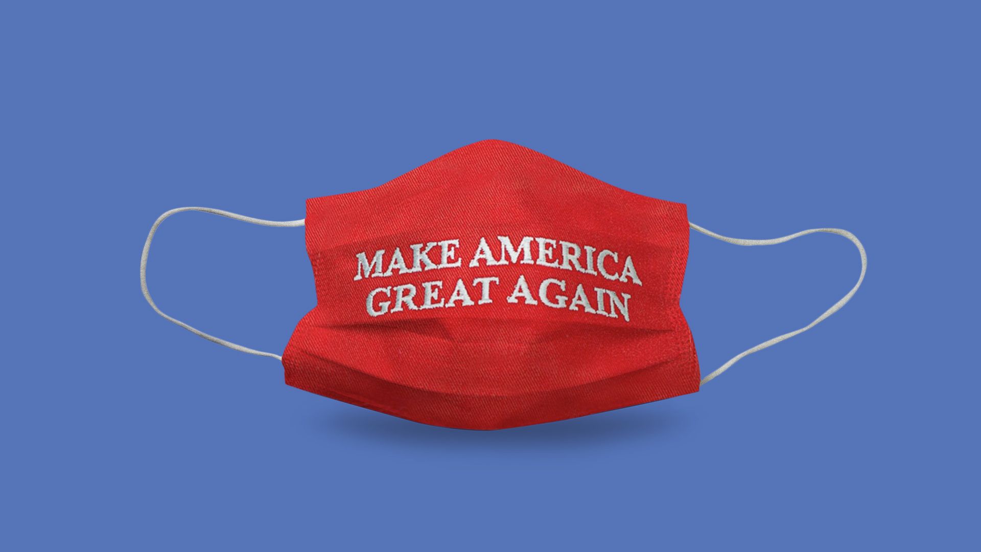 Illustration of a surgical mask with Make America Great Again written on it.