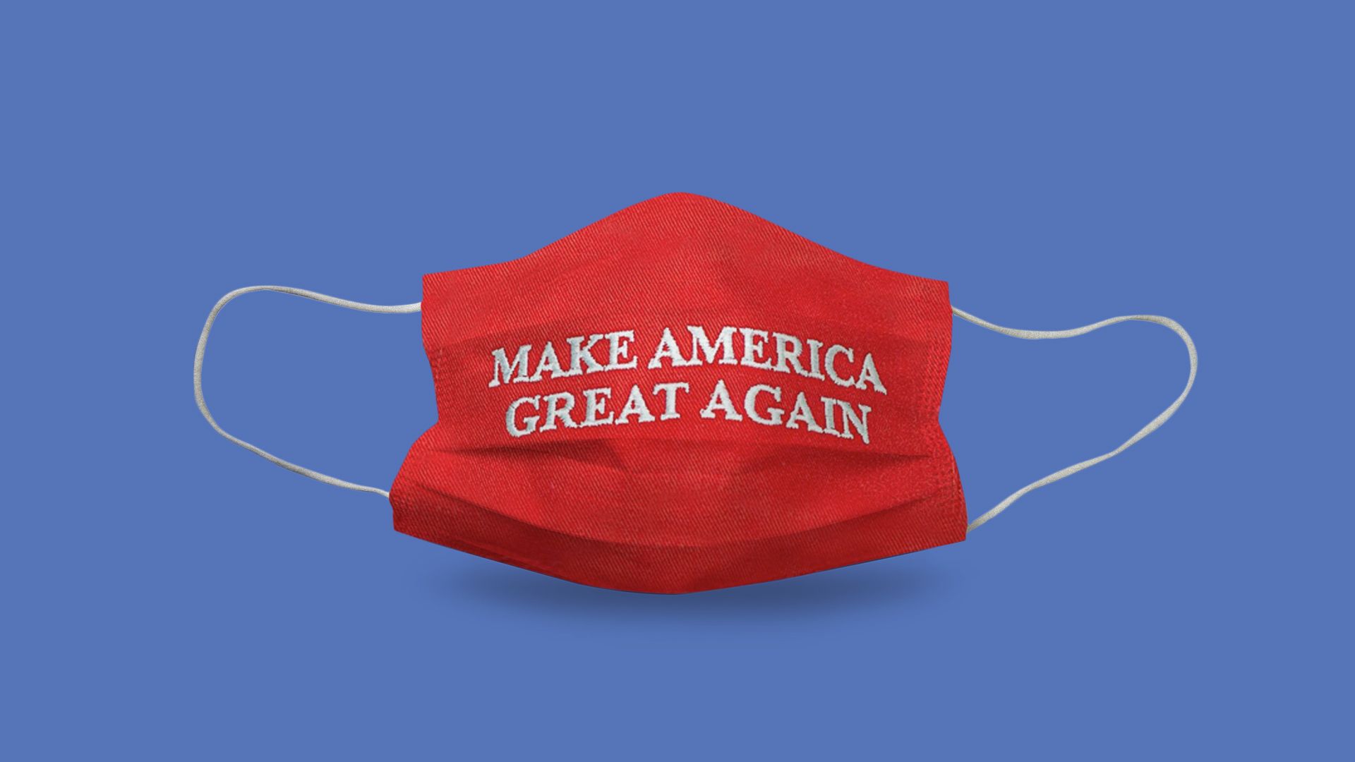 Illustration of a surgical mask with Make America Great Again written on it.