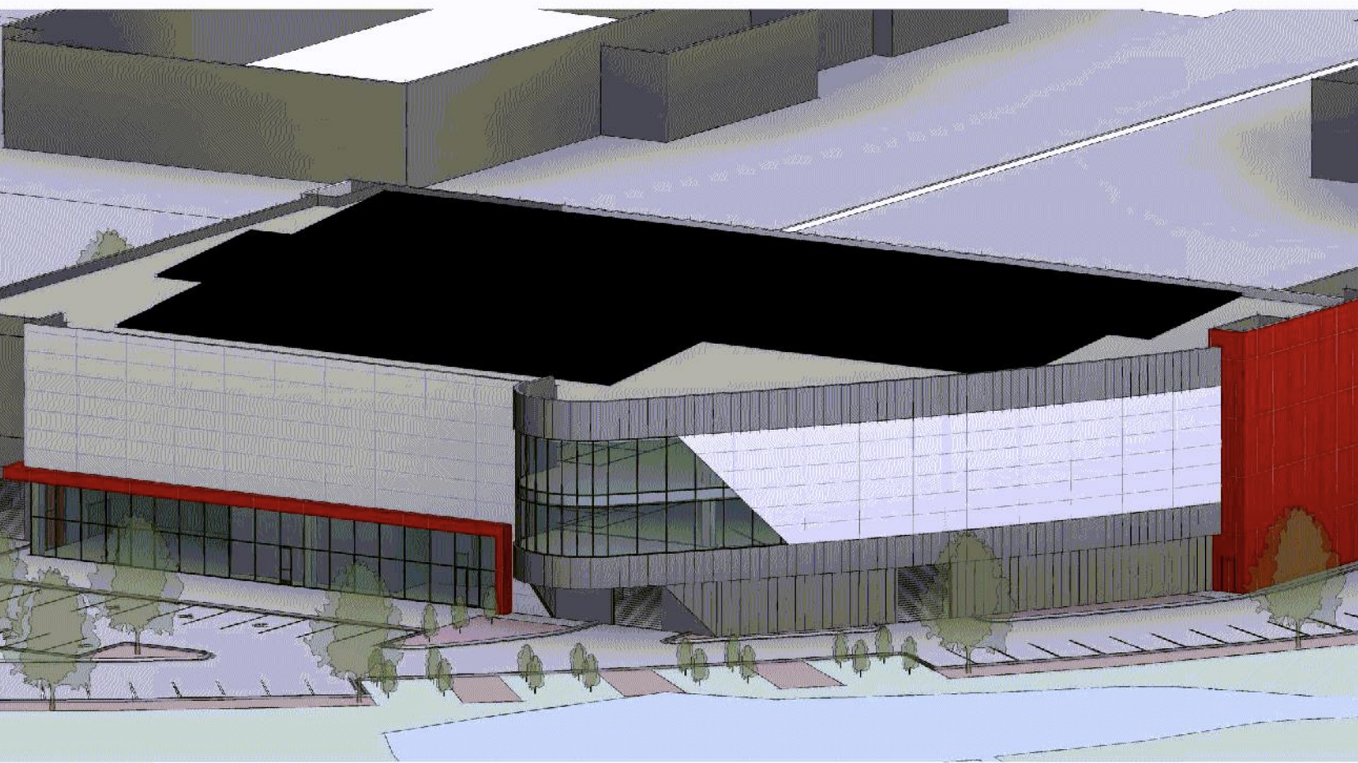 A rendering of a Tesla sales center