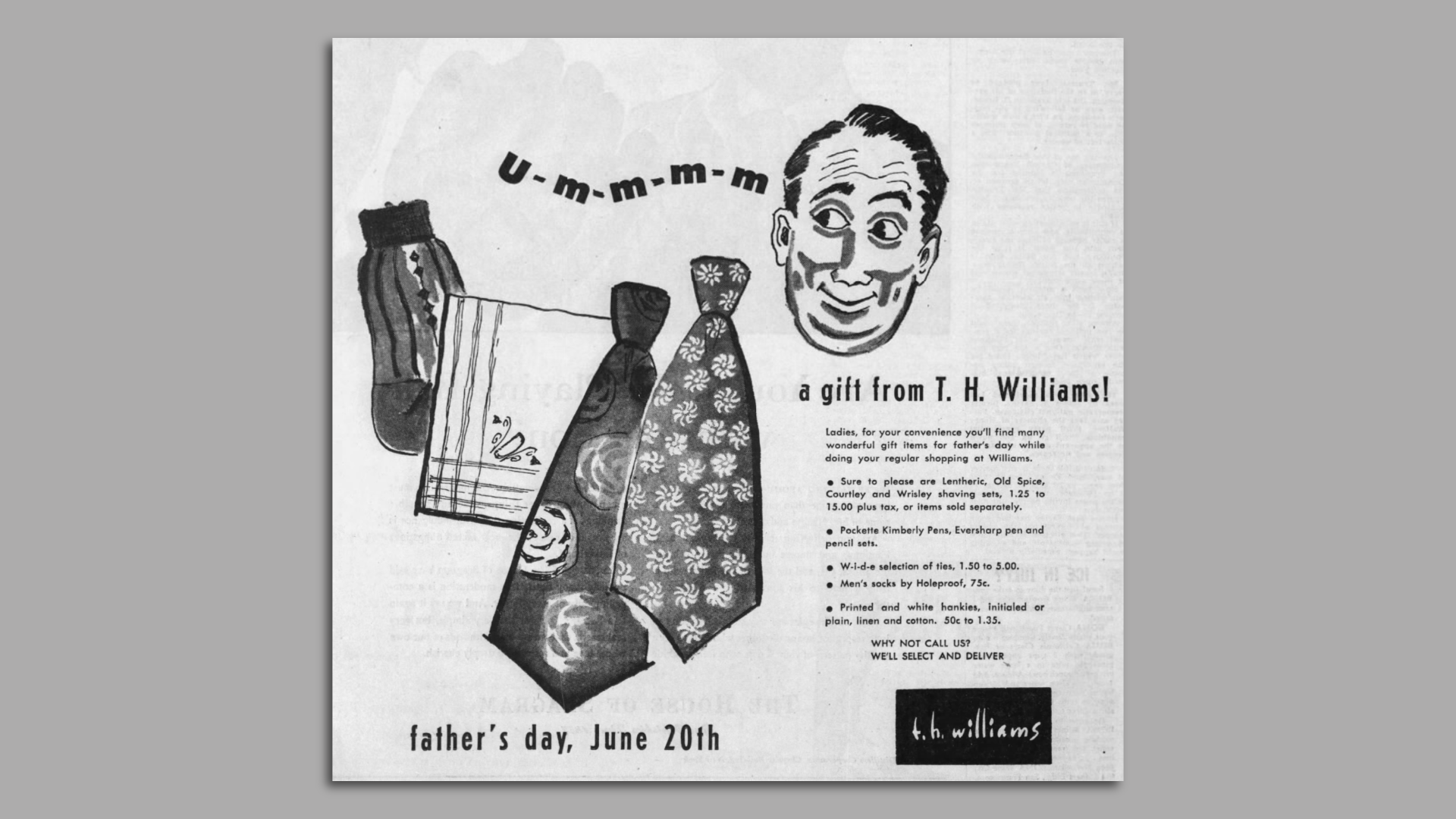 A Father's Day advertisement from the 1940s.