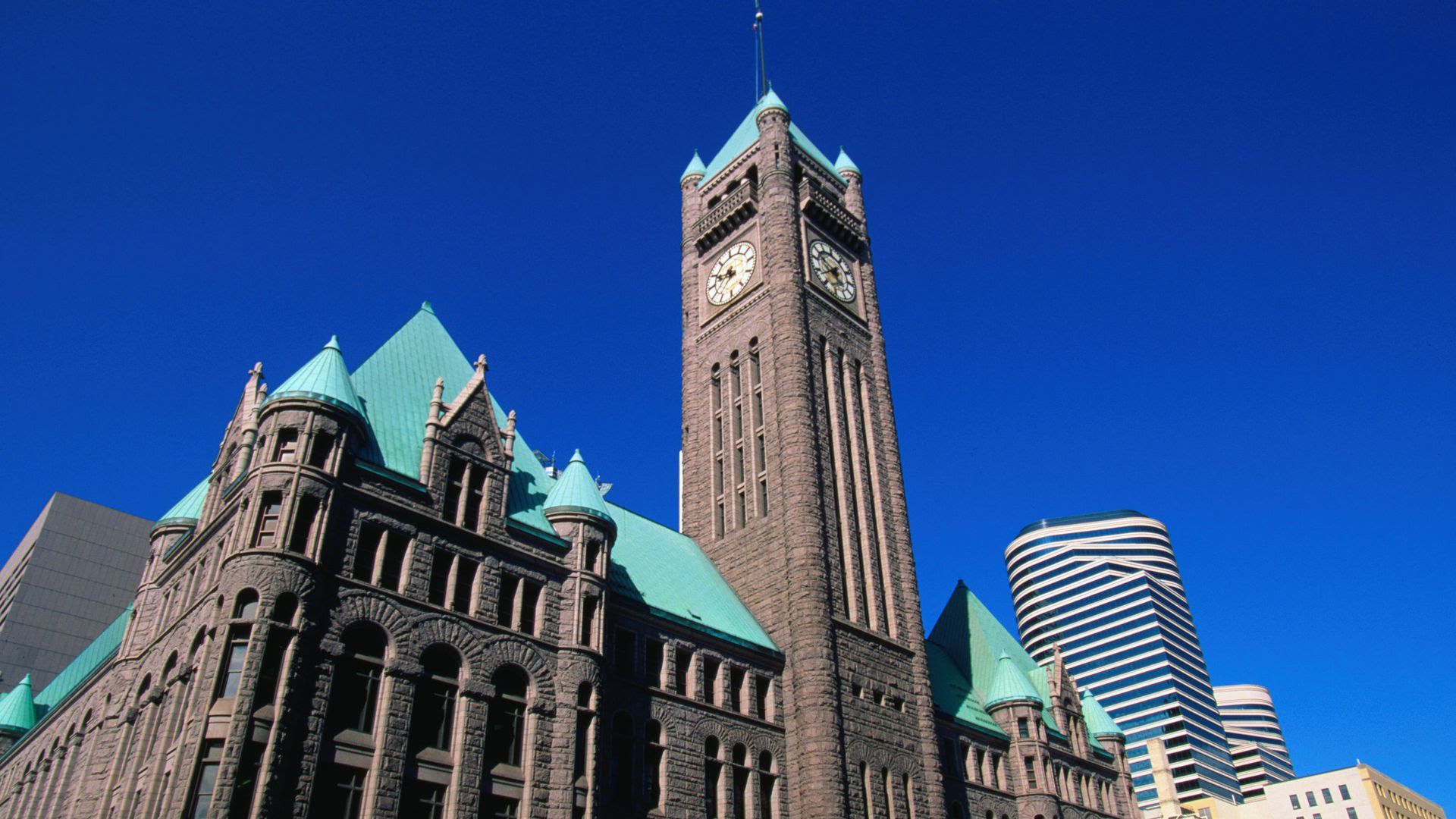 The exterior of Minneapolis City Hall.