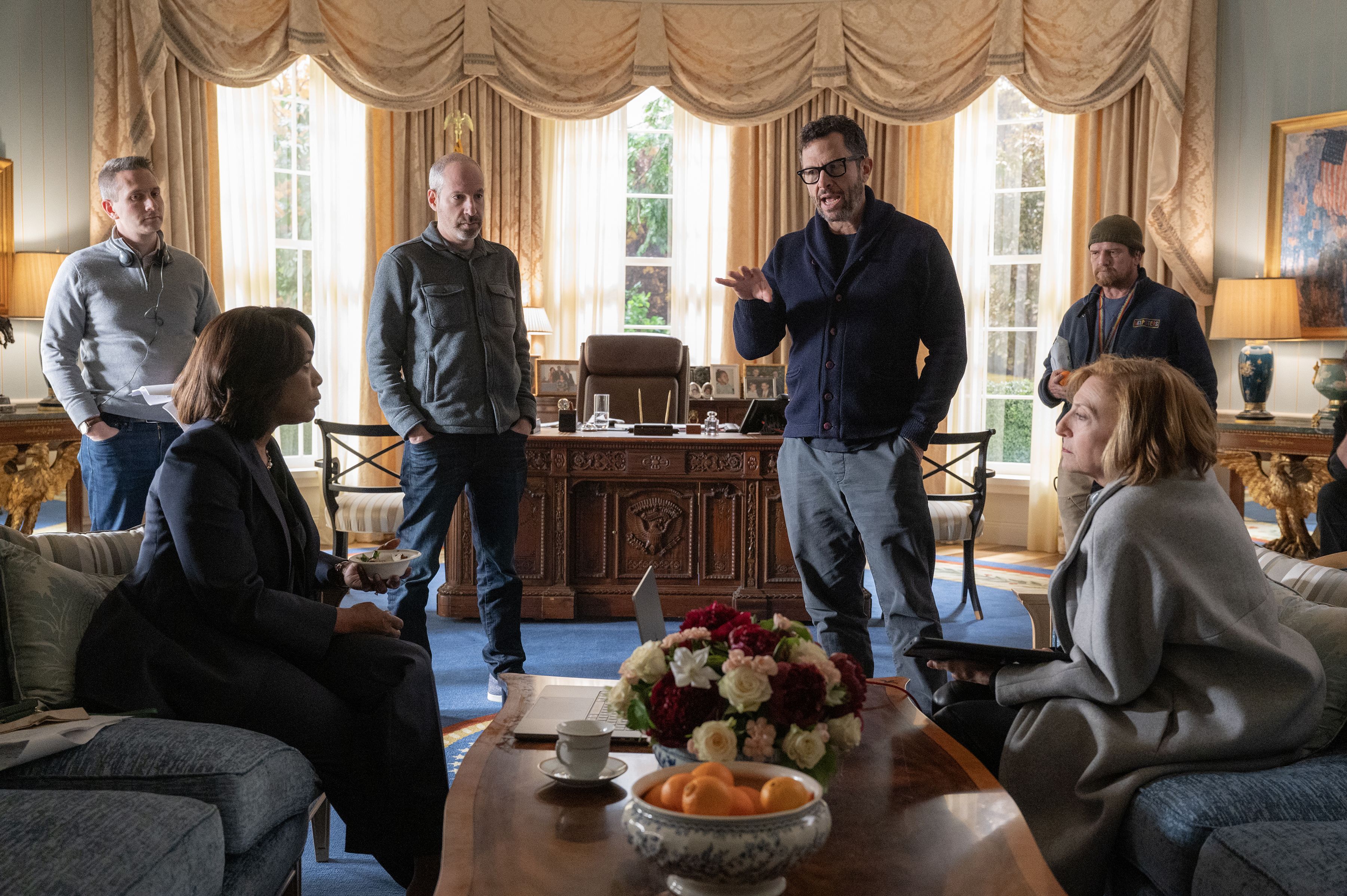 A photo from the filming of Netflix's "Zero Day."