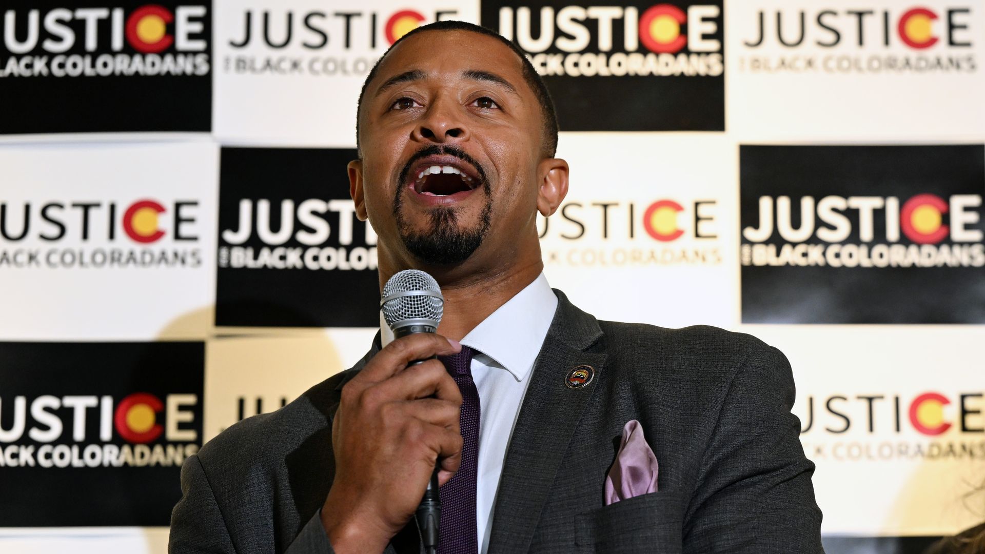 Sen. James Coleman, center, at an event Dec. 13, 2023. Photo: Helen H. Richardson/Denver Post via Getty Images