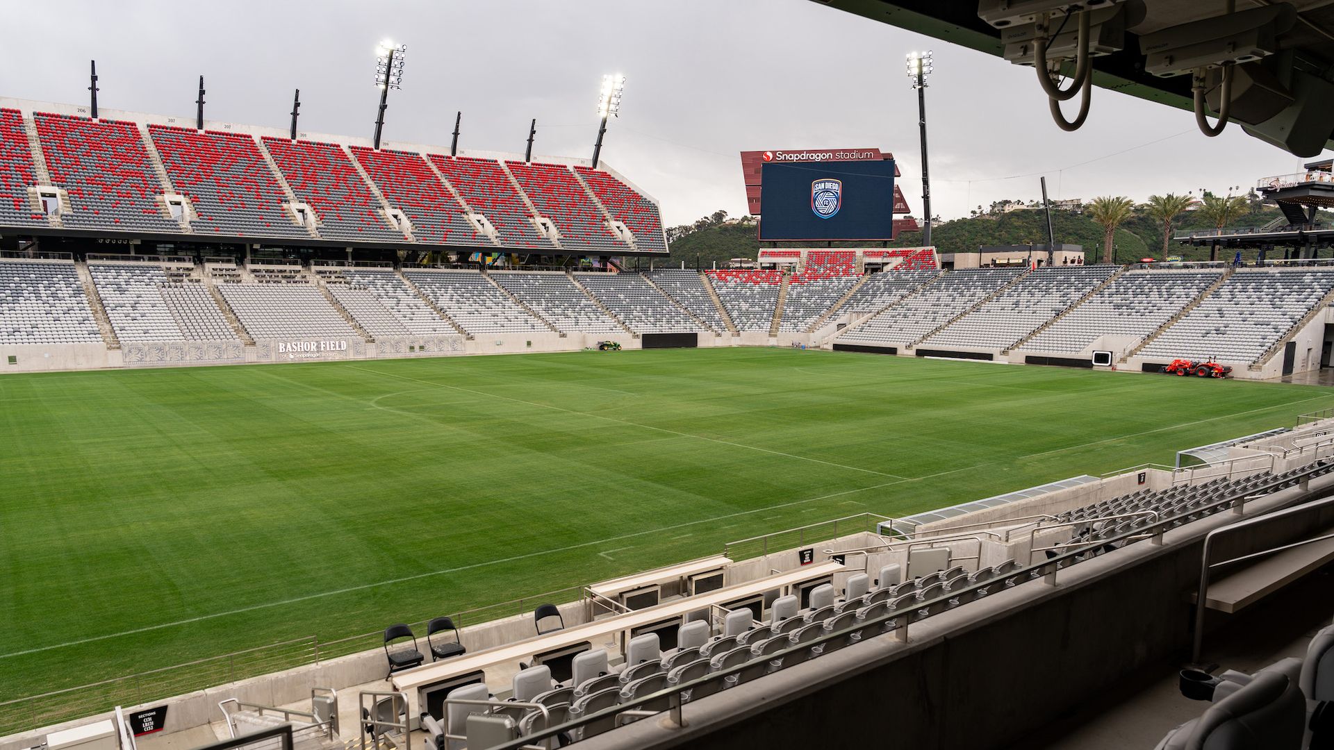 A view of the field at Snapdragon Stadium.