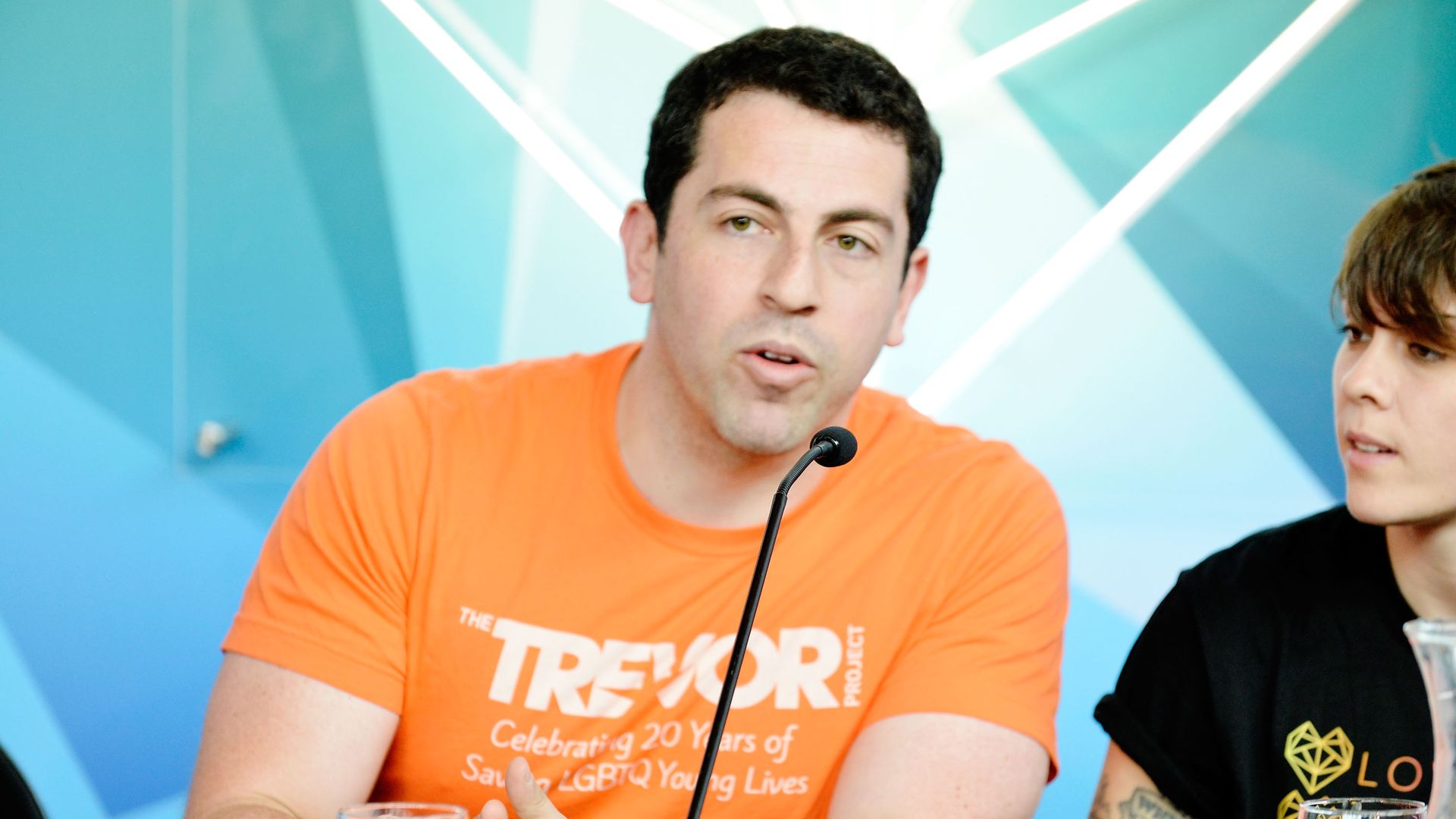Trevor Project CEO Amit Paley, speaking at the Loveloud festival in 2018.