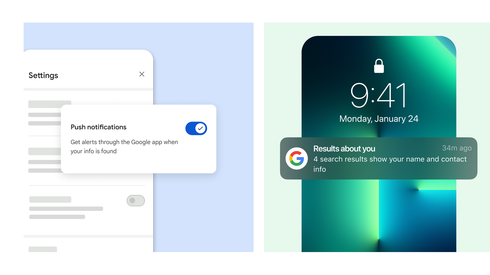 Sample notification from Google's new privacy and data controls 