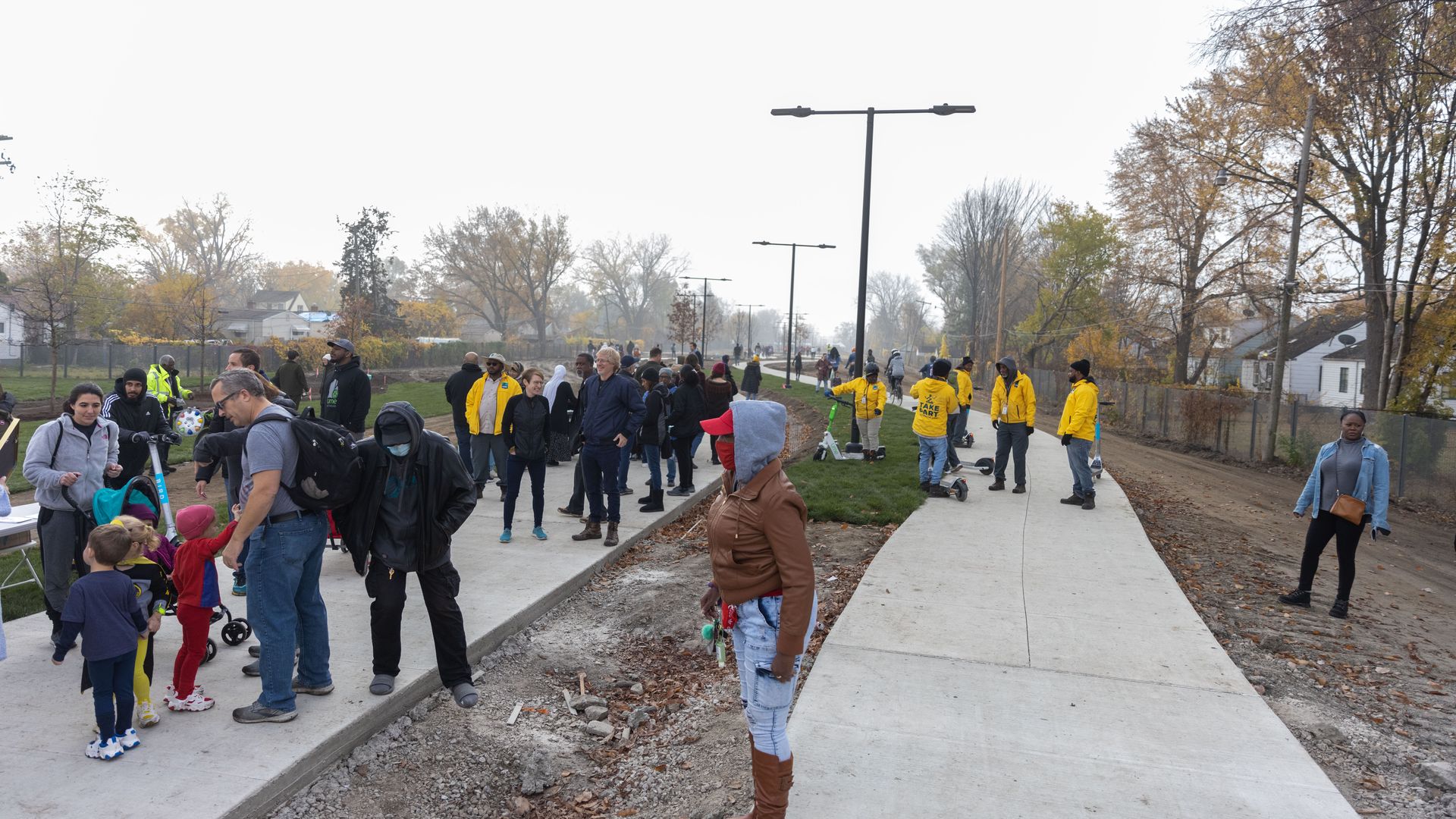 A Joe Louis Greenway ribbon cutting in October. 