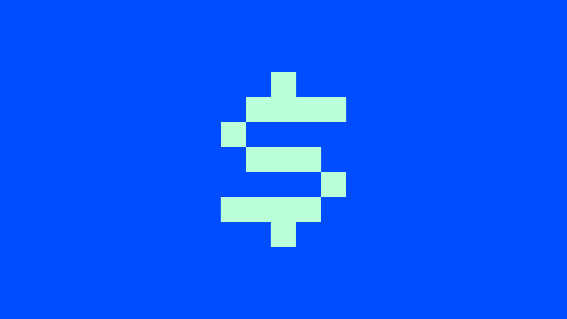 Illustration of an 8bit dollar sign rotating around