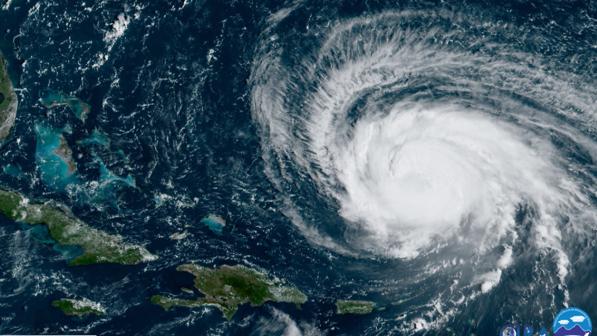 Hurricane Lee near Puerto Rico, the Dominican Republic and Haiti as seen from a satellite on Monday. 