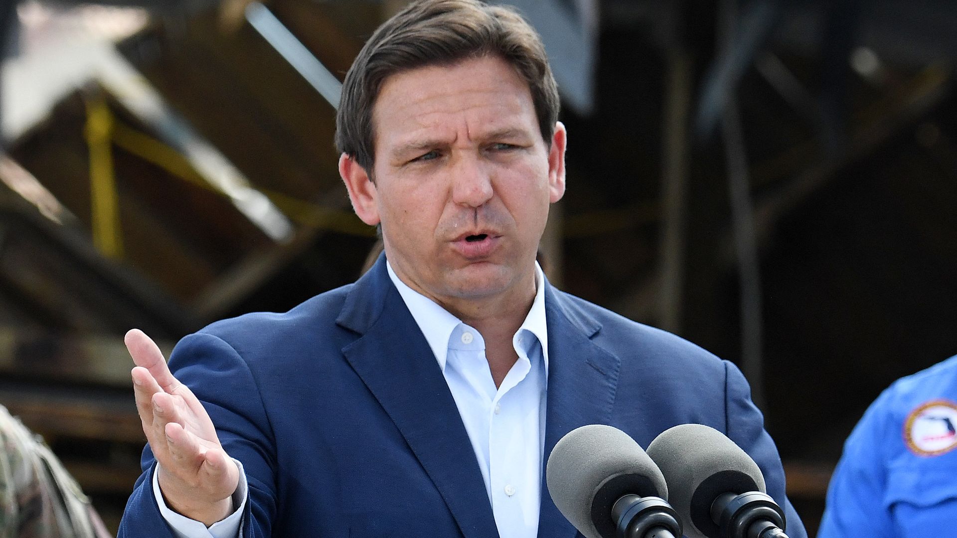 Gov. Ron DeSantis speaking in Fort Myers, Florida, on Oct. 5.