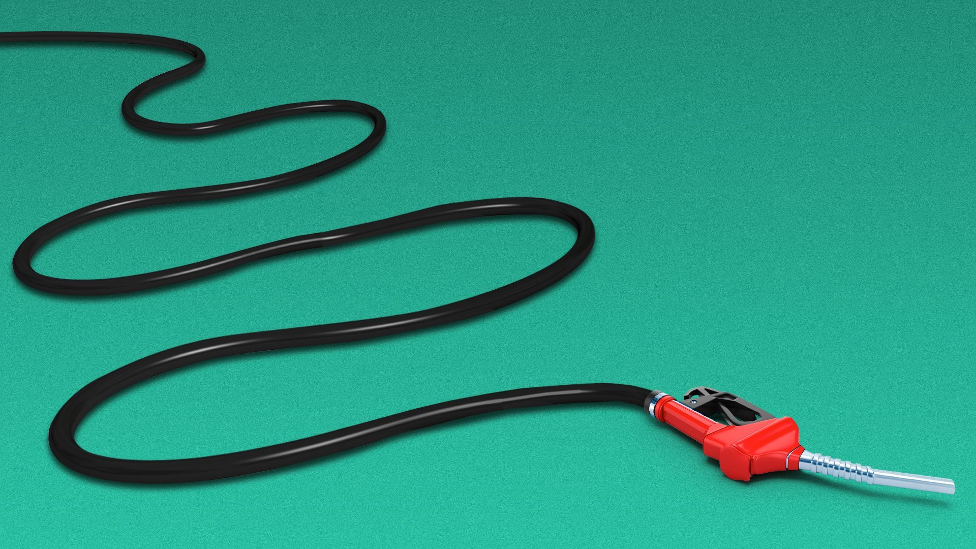 Illustration of a gas nozzle on the ground with a long tube. 