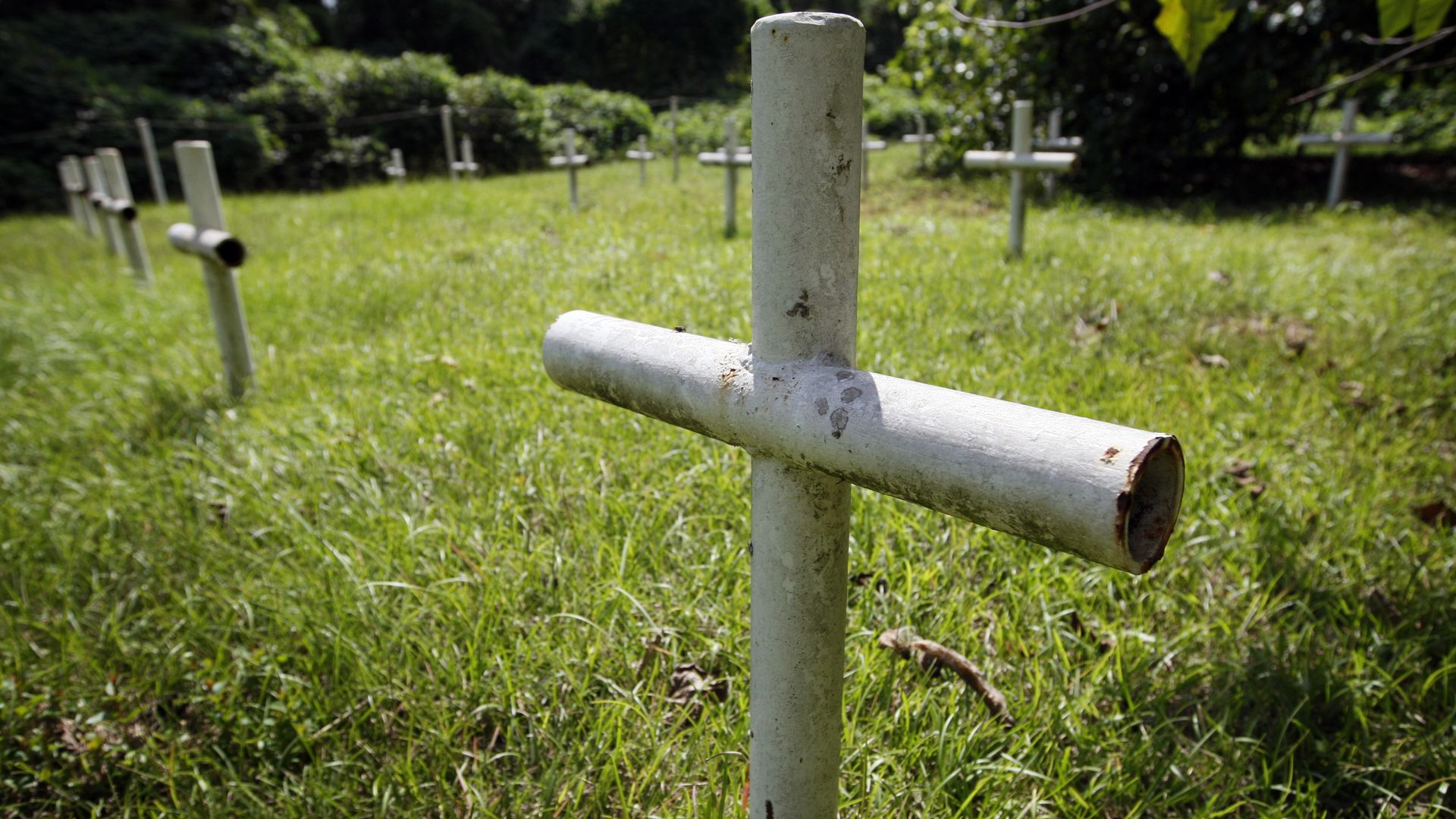 Crosses on unmarked graves
