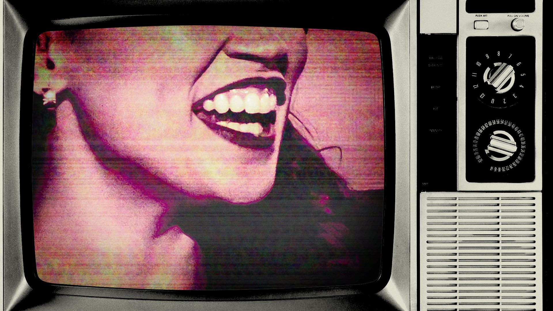 Photo illustration of Alexandria Ocasio-Cortez on an old-fashioned tv screen. 