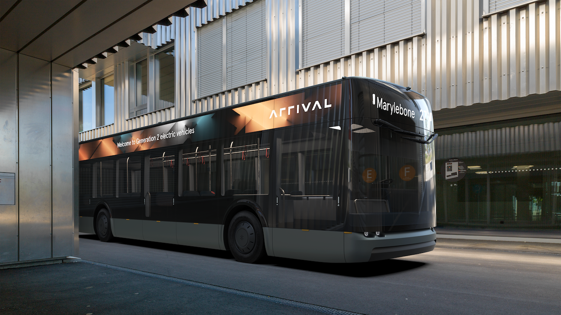 Illustration of a proposed Arrival bus