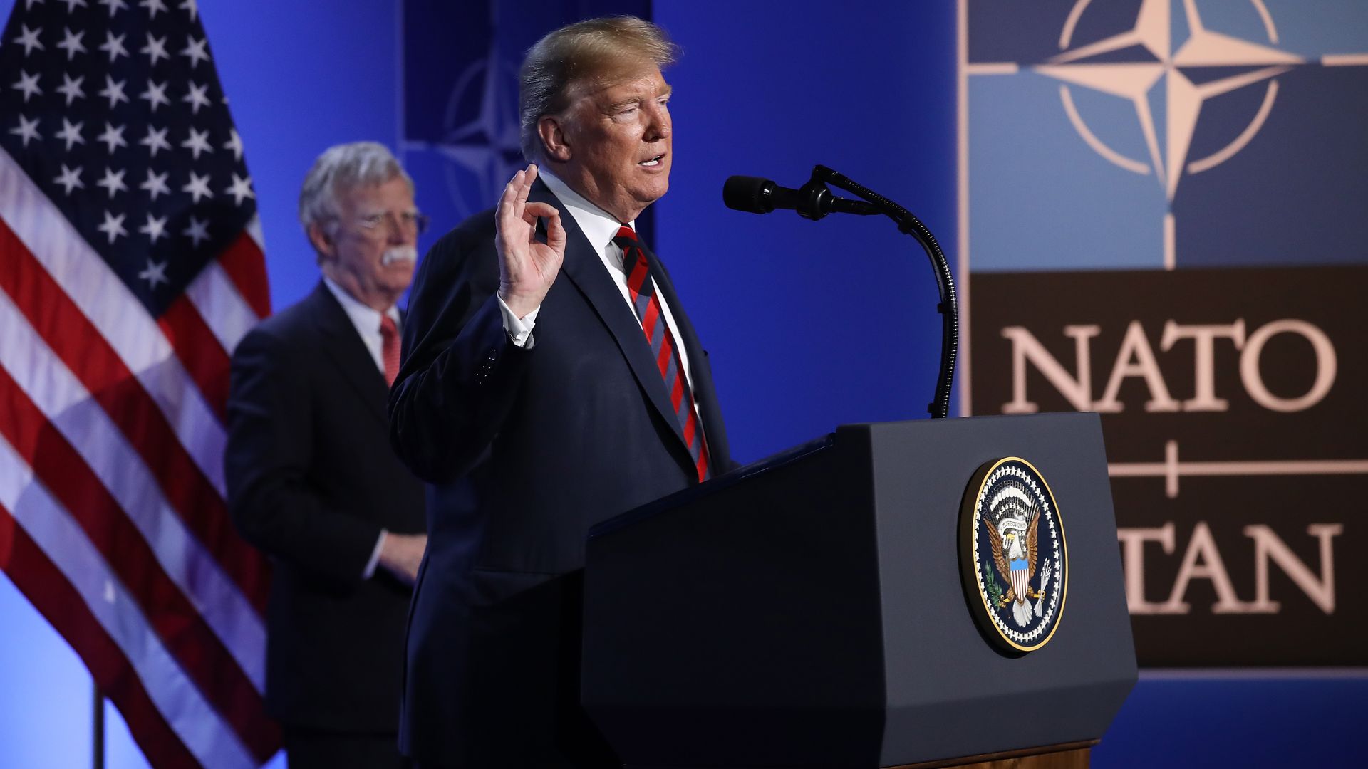 President trump speaks at NATO summit