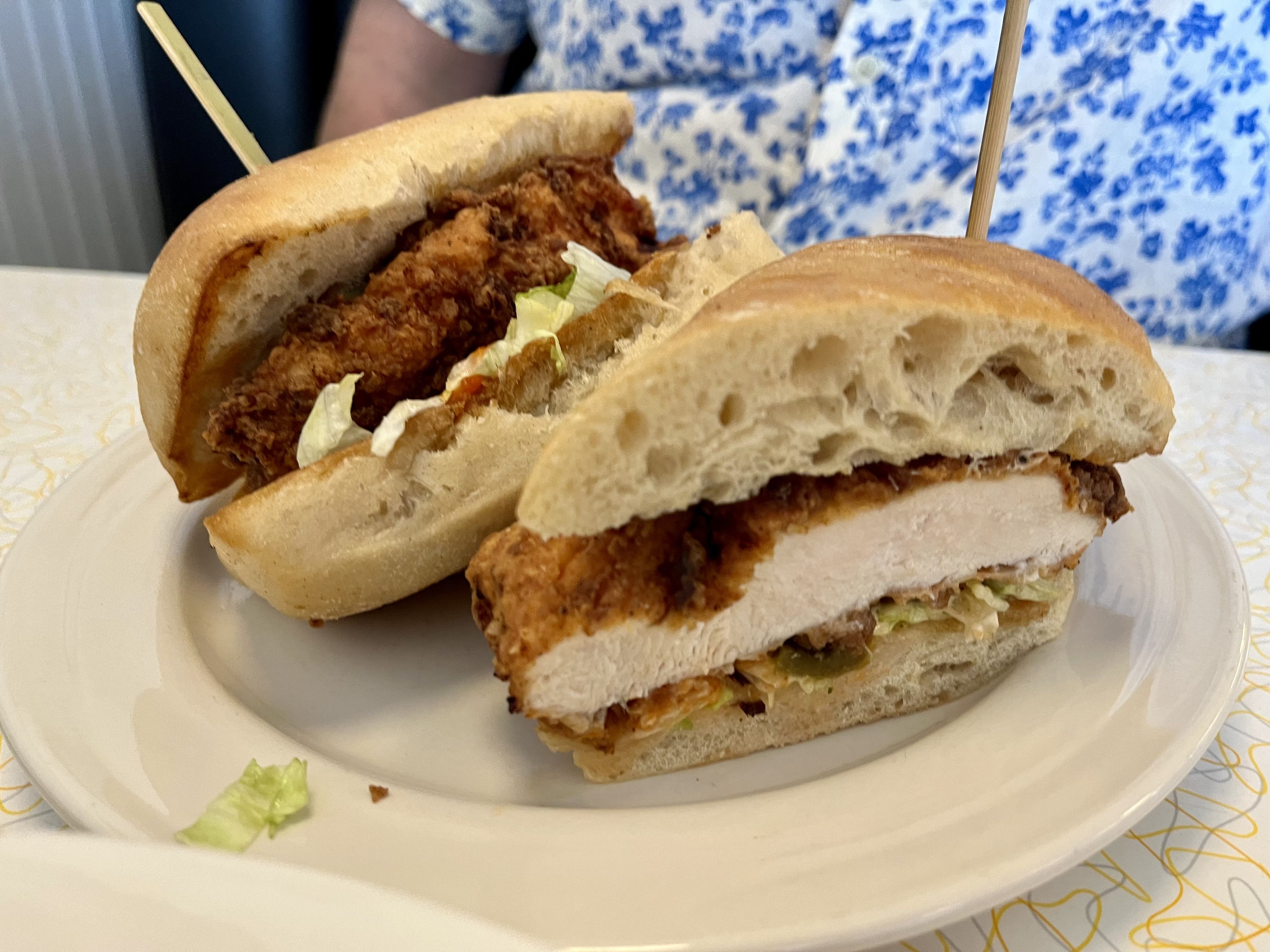A close-up photo of a fried chicken sandwich