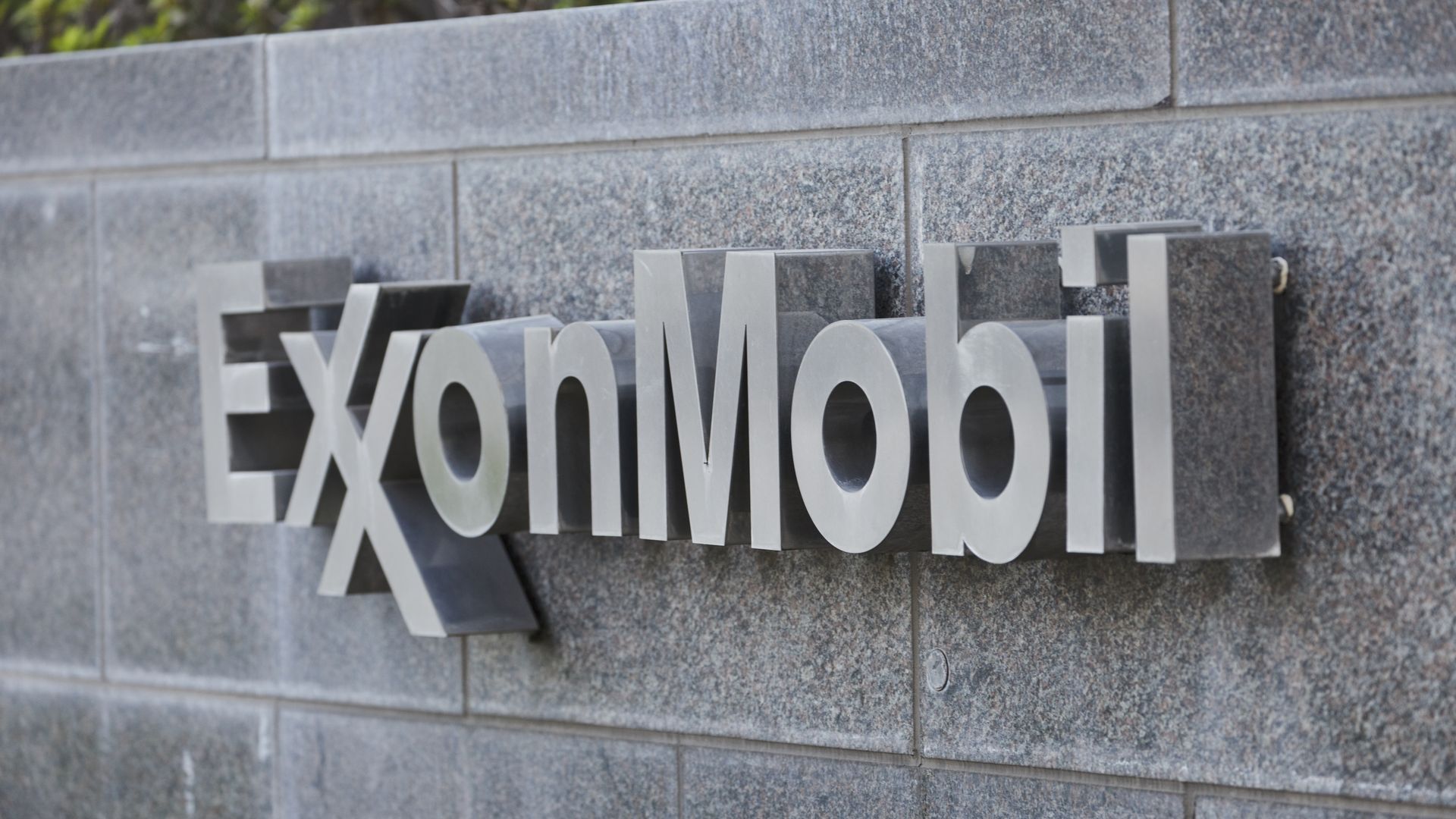 ExxonMobil sign on its Houston headquarters