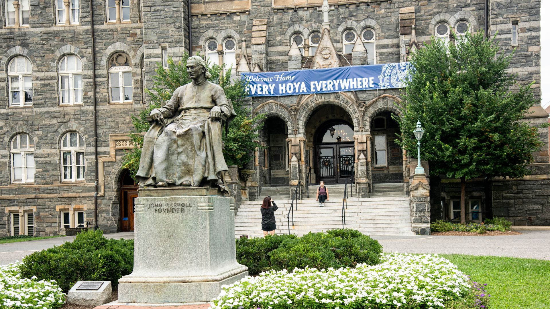 A statute on a university campus
