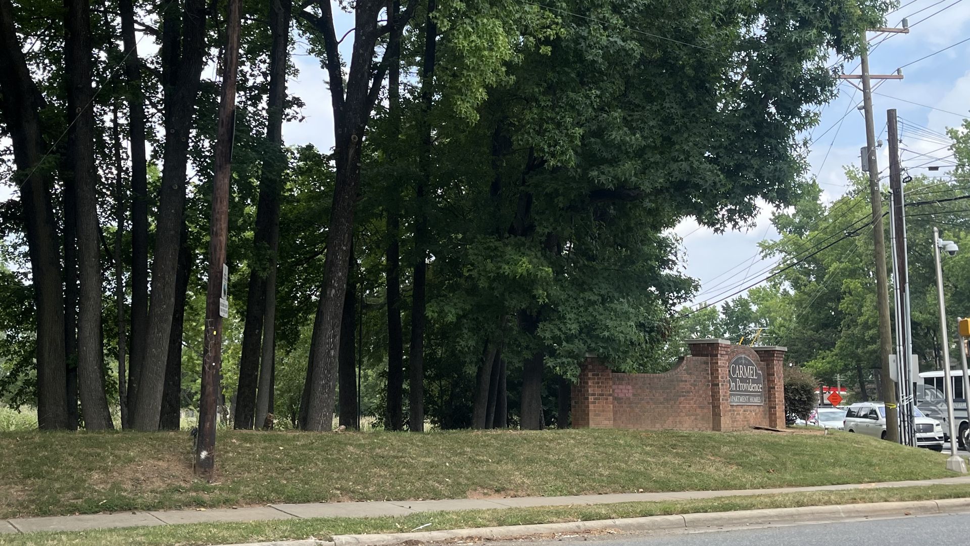 Land with brick sign