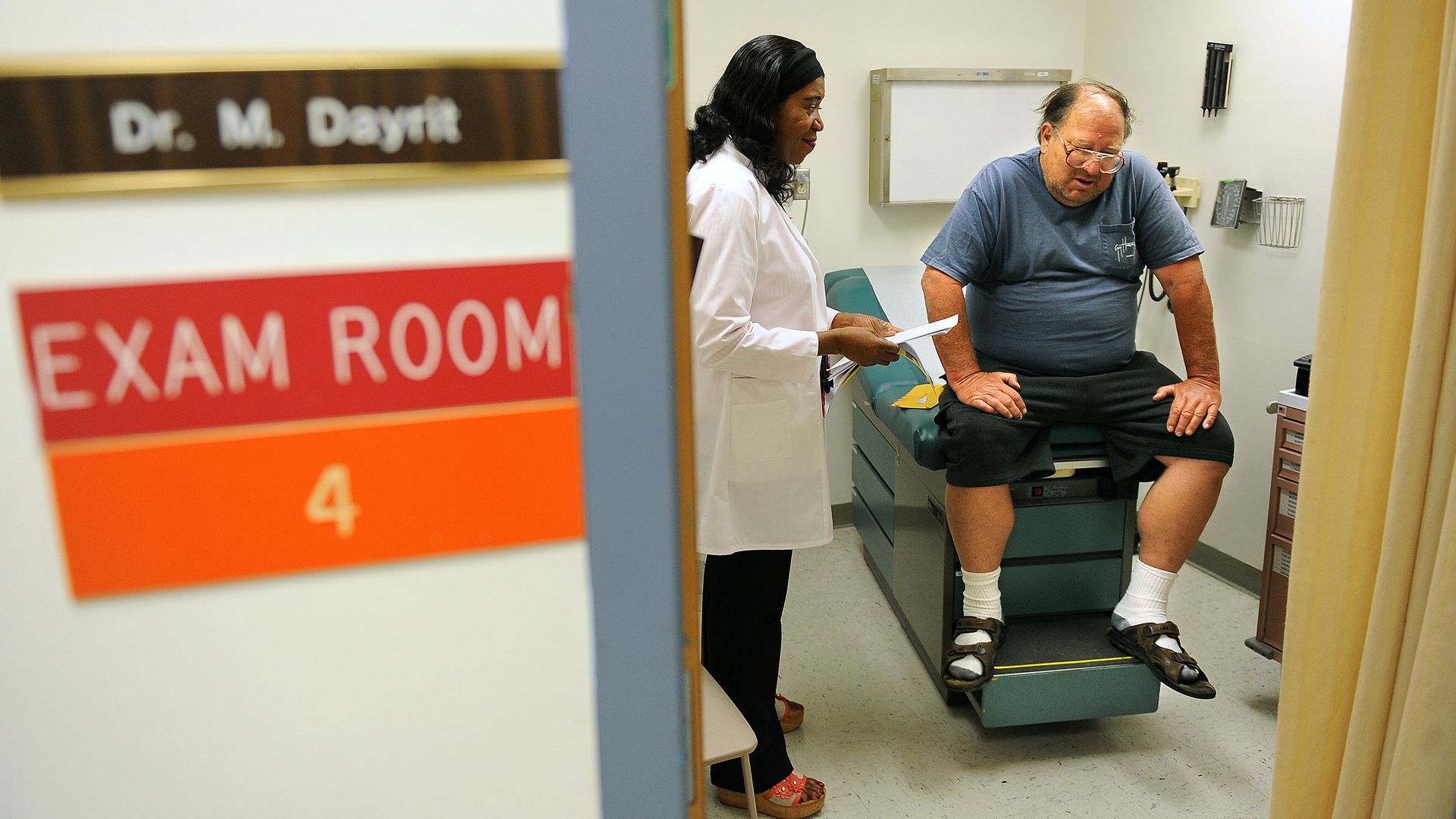 Medicaid patient in hospital treatment room