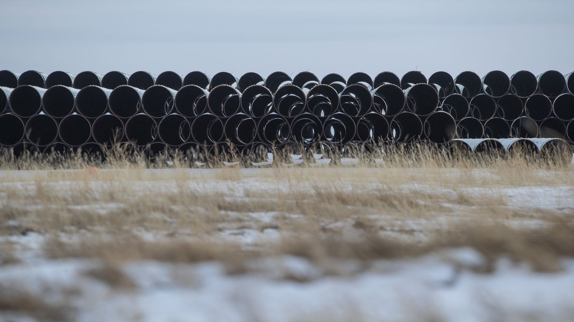 Segments of the Keystone XL pipeline sit abandoned.