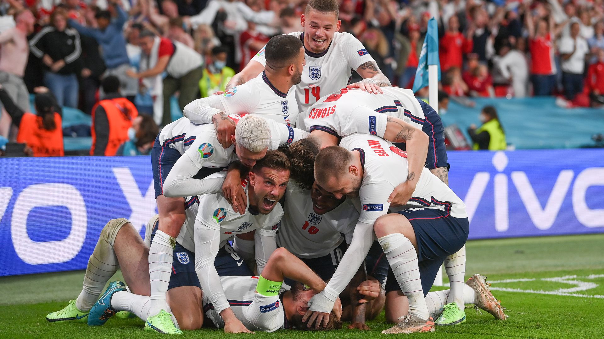 England celebrating