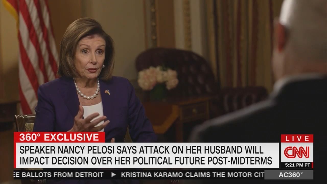 Speaker Nancy Pelosi speaks to Anderson Cooper on CNN.